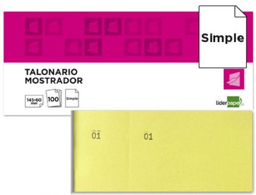 Bloco de taloes 1/3 amarelo , Liderpapel , 22961 , 8423473229617